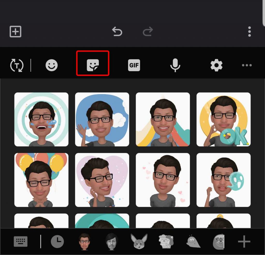 AR Emojis на клавиатуре Samsung