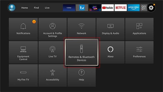 Пара новых пультов Bluetooth в приложении Fire TV Stick