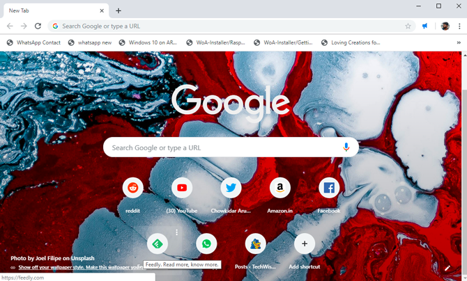 собственный фон в Google Chrome — готово