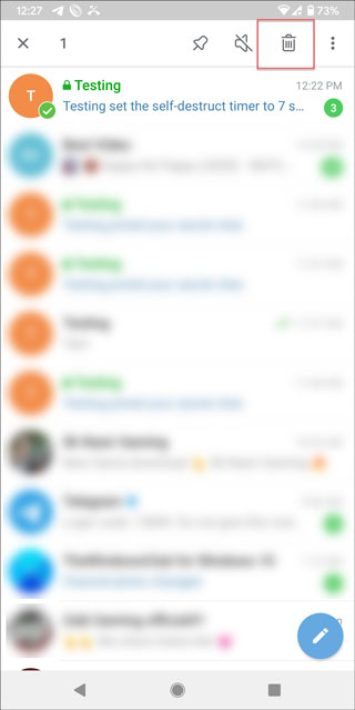 удалить секретный чат в телеграмме на андроид