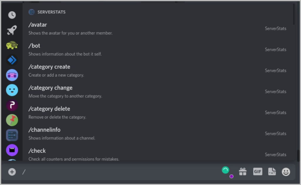 Команды Serverstats в Discord