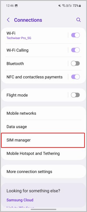 SIM-менеджер для включения мобильных данных на телефонах Samsung Galaxy