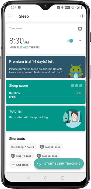 Скриншот Sleep As Android на устройстве Android