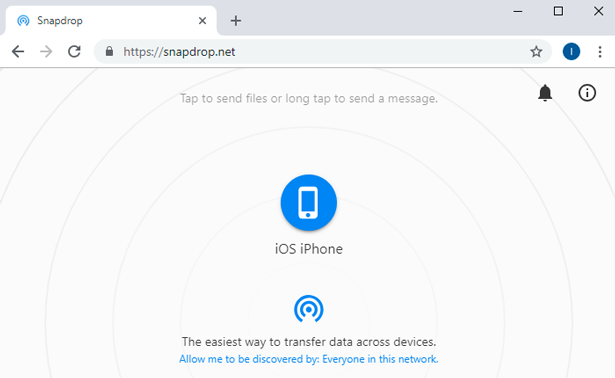 Перенос файлов с Android на iOS без SHAREit — Snapdrop