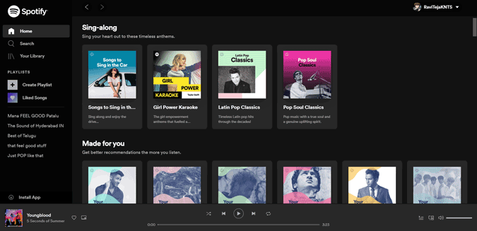 Воспроизведение Spotify на PWA