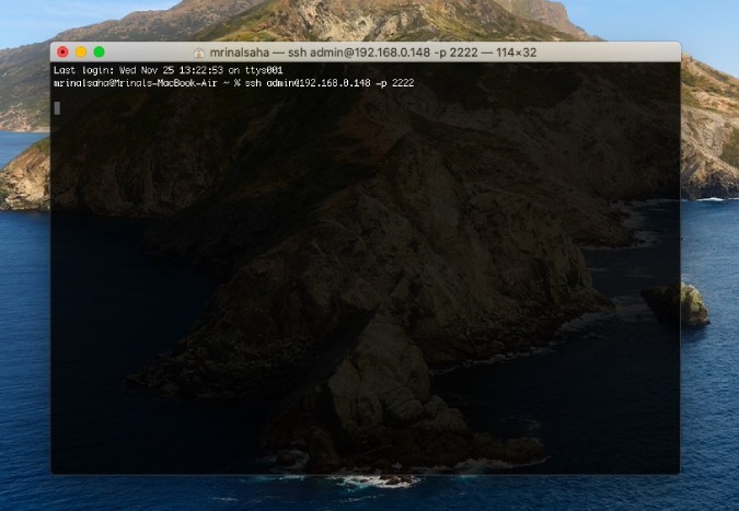 ssh-команда на Mac-терминале
