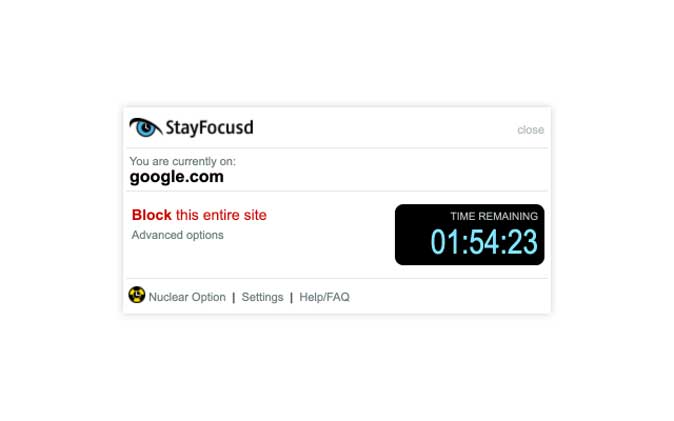 Stayfocusd — лучшее расширение Chrome для повышения производительности