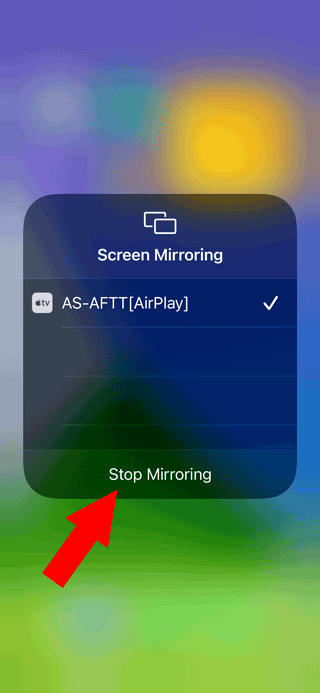 Прекратите зеркалирование на iPhone