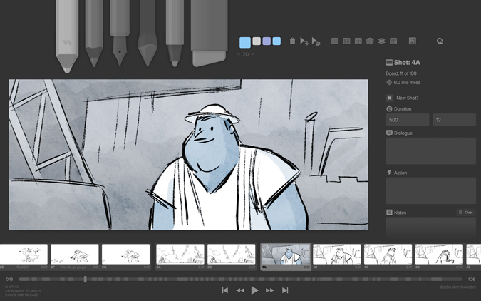 рисование в приложении Storyboarder