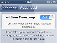скрыть последний раз в сети WhatsApp на iPhone