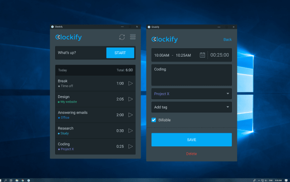 виджеты clockify в windows 10