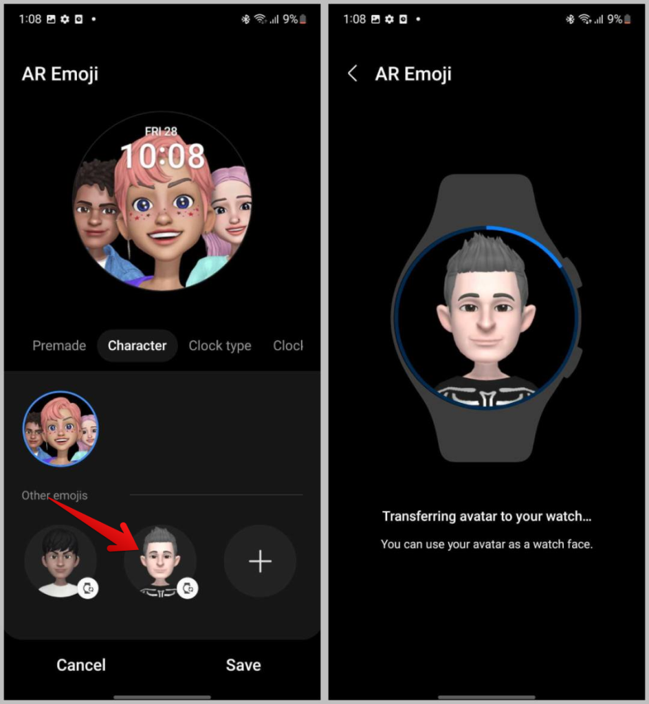 Установка AR Emoji в качестве циферблата на Galaxy Watch