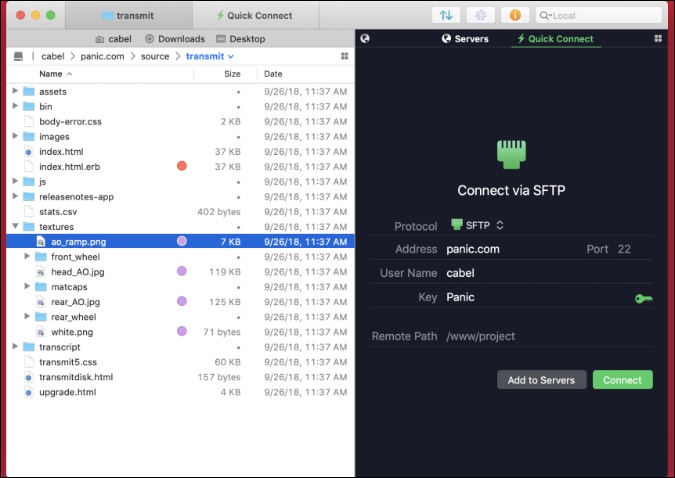 передать 5 FTP для Mac