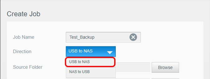 направление резервного копирования USB-на-NAS