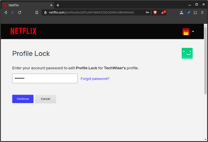 verify_enter_account_password — как настроить родительский контроль на Netflix