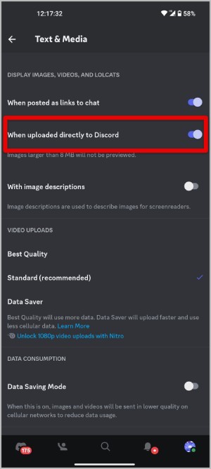 При загрузке непосредственно в Discord Mobile.