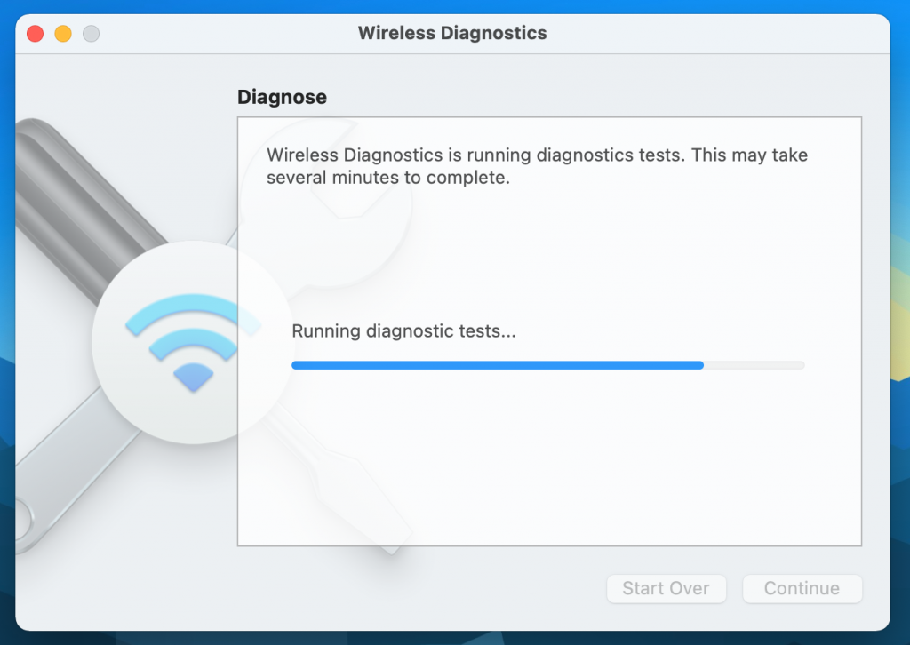 запустить беспроводную диагностику на Mac