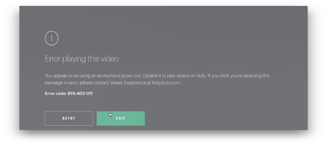 смотреть Hulu за пределами США — страница ошибки