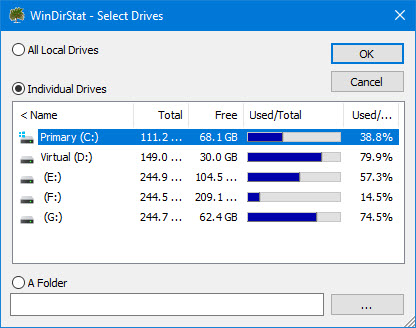 windows-free up-space-select-windirstat-drive