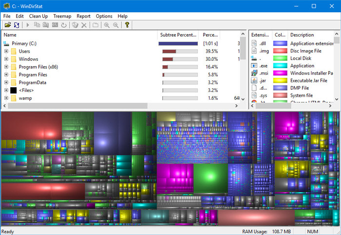 Windows-Free up-space-windirstat-analyze-drive