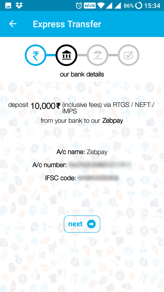 Zebpay депозит деньги