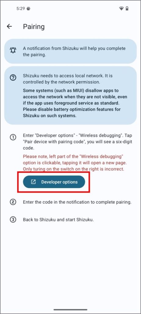 Приложение Shizuku на телефоне Android