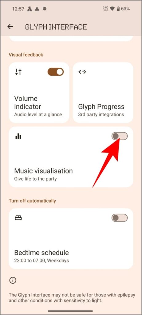 Функция визуализации музыки в Nothing OS 2.5 на телефоне Nothing