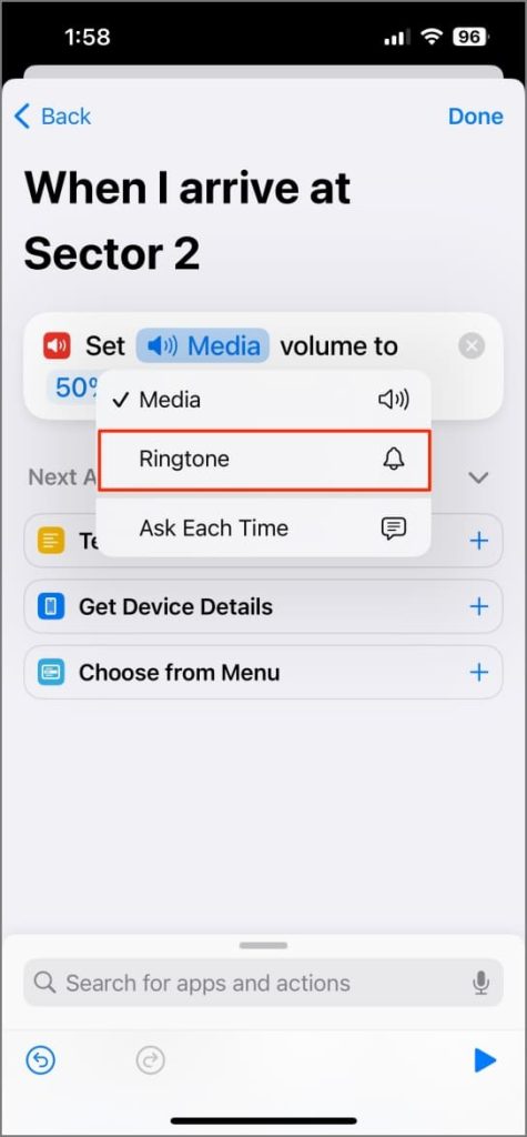 Автоматизация отключения звука iPhone в зависимости от местоположения в приложении «Ярлыки»
