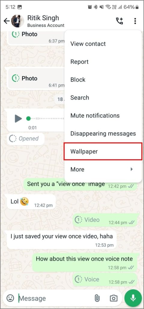 Обои для чата в WhatsApp на Android