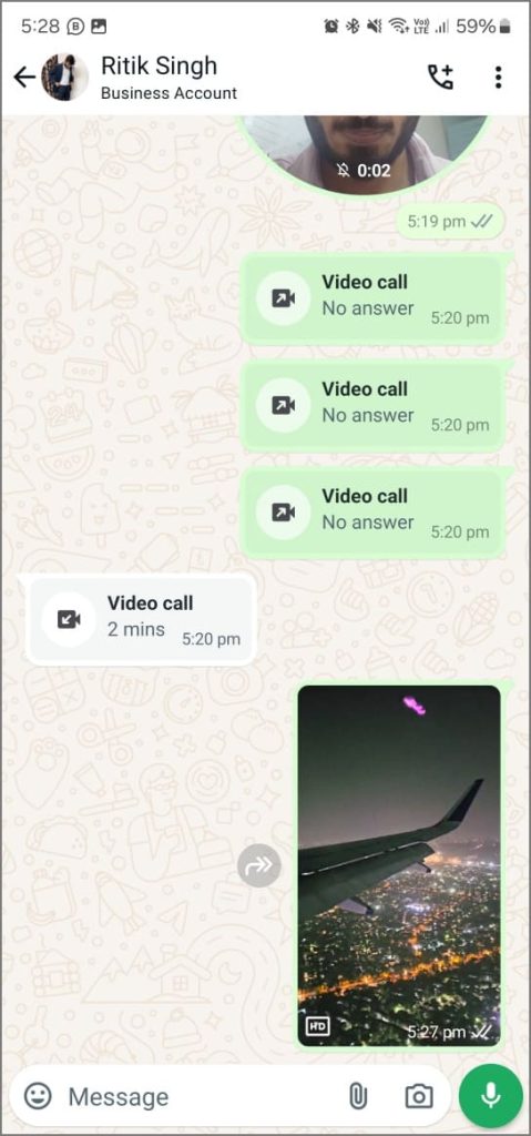 Создание GIF из видео в мобильном приложении WhatsApp