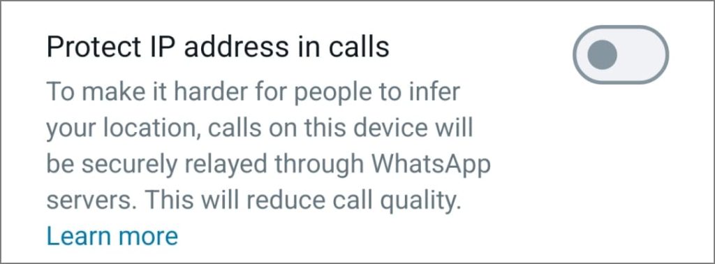 Защитите IP-адрес во время звонков в WhatsApp