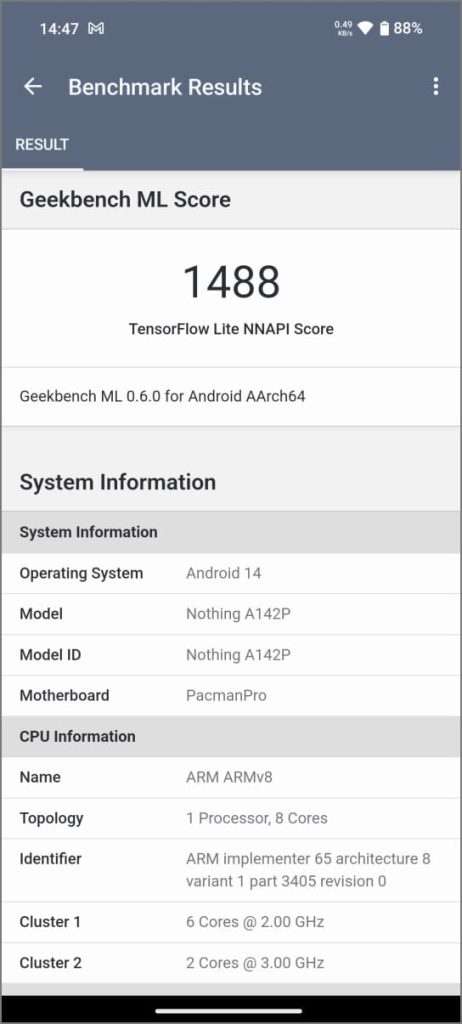 MediaTek Dimensity 7350 Pro Оценка Geekbench ML