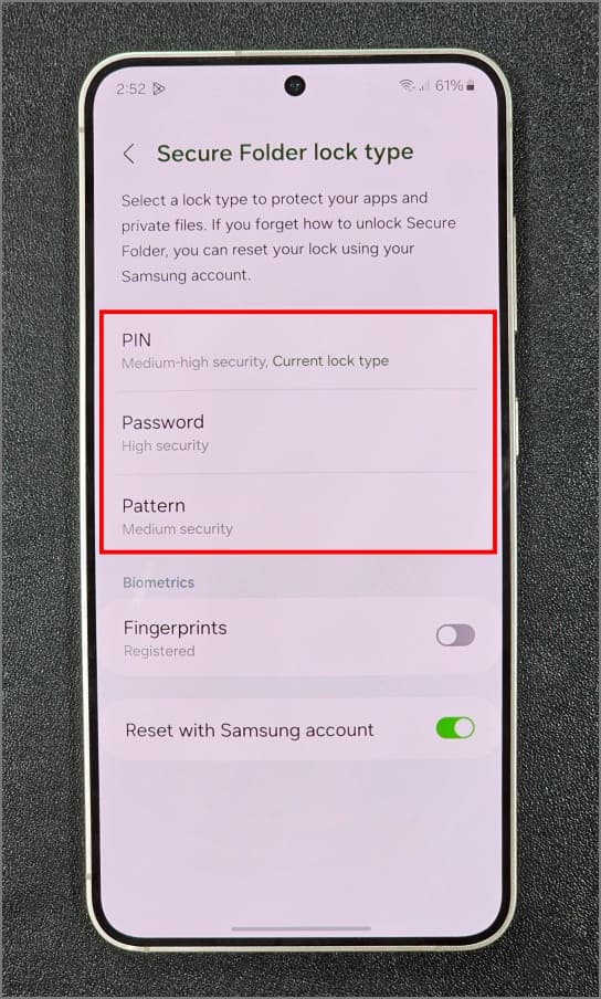 Сброс PIN-пароля защищенной папки на телефоне Samsung Galaxy