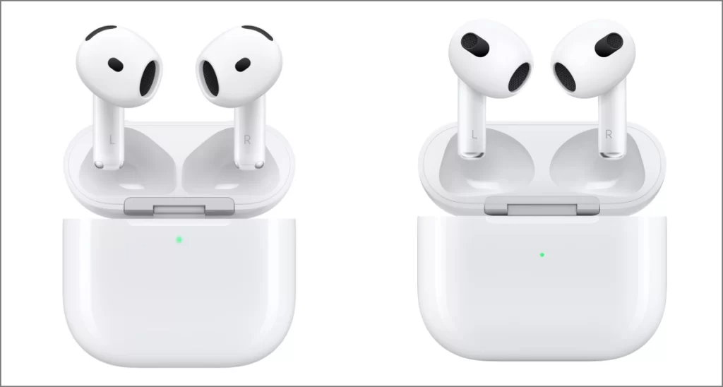 Дизайн корпуса AirPods против AirPods 3