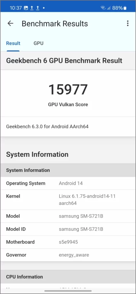 Графический процессор Exynos 2400e в Geekbench — Vulkan