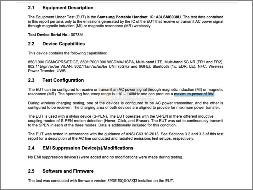 Список сертификатов FCC Galaxy S25