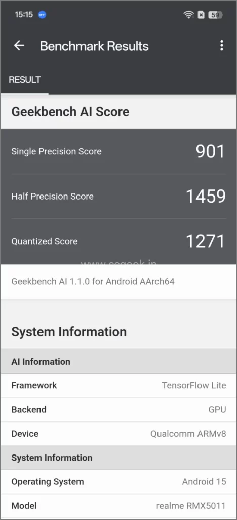 Snapdragon 8 Elite Geekbench AI оценивает Realme GT 7 Pro