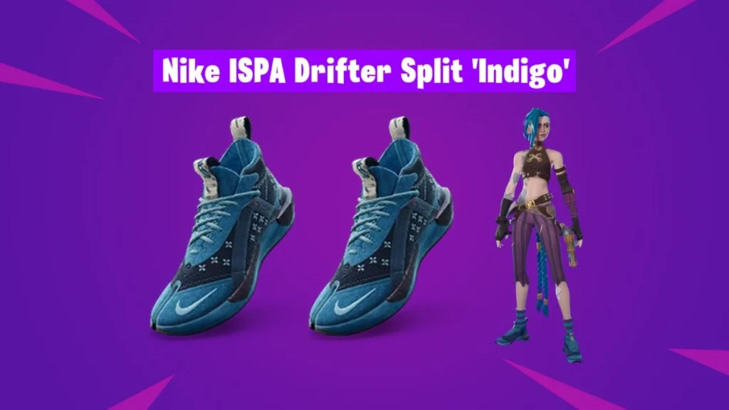 Джинкс в Nike ISPA Drifter Split «Indigo» в Fortnite