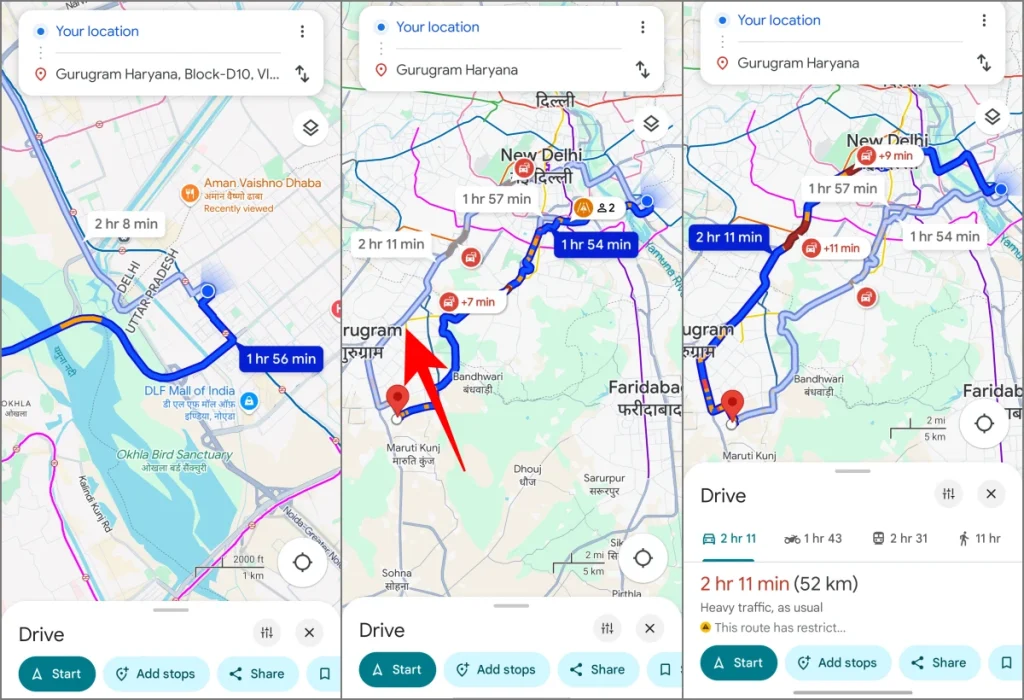 Как выбрать альтернативные маршруты в Картах Google