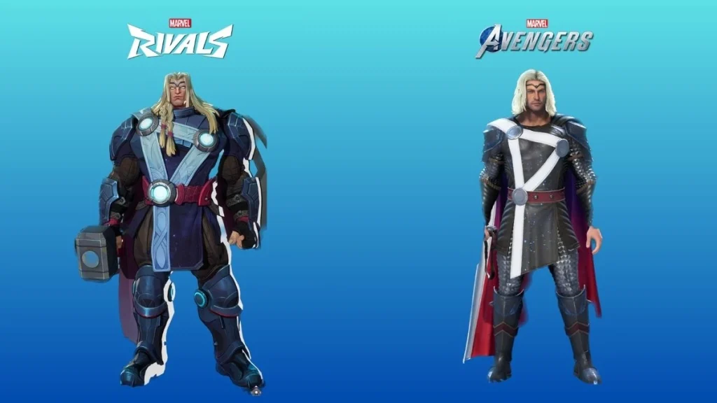 Marvel Rivals vs Marvel's Avengers Косметика Тора